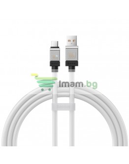 Кабел за данни Baseus CoolPlay, Type-C, 100W, 1.0m, Бял - 40446