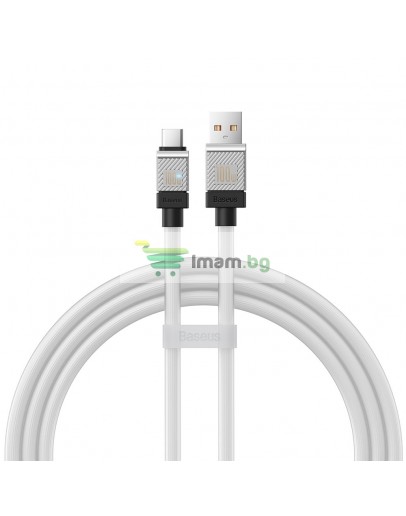 Кабел за данни Baseus CoolPlay, Type-C, 100W, 1.0m, Бял - 40446