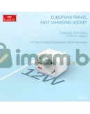 Универсален преходник - зарядно Earldom ES-SC18, 2xUSB, 1xType-C, Шуко, Бял - 40524 Универсален преходник - зарядно Earldom ES-SC18, 2xUSB, 1xType-C, Шуко, Бял - 40524