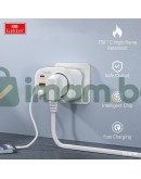 Универсален преходник - зарядно Earldom ES-SC18, 2xUSB, 1xType-C, Шуко, Бял - 40524 Универсален преходник - зарядно Earldom ES-SC18, 2xUSB, 1xType-C, Шуко, Бял - 40524
