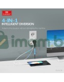 Универсален преходник - зарядно Earldom ES-SC18, 2xUSB, 1xType-C, Шуко, Бял - 40524 Универсален преходник - зарядно Earldom ES-SC18, 2xUSB, 1xType-C, Шуко, Бял - 40524