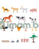 Животните от фермата - фигурки за игра в кофа, 30 части