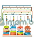 Дървена игра за нанизване и подреждане, Горски животни