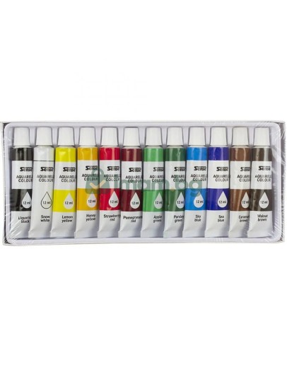 Акварелни бои, 12x12 ml