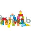Дървена количка за прохождане, с конструктор, 30 части