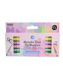 Двувърхи маркери, металик, 6 броя