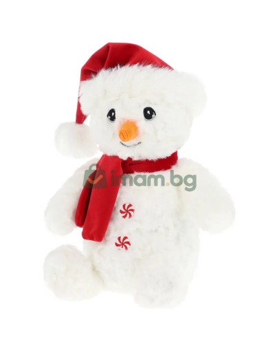Keeleco Christmas, Плюшен коледен снежен човек с шапка и шал, 20 см