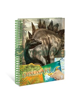 Творческа книга, рисуване със стикери, Динозаври