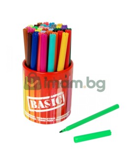 Флумастeри BASIC с моливник - 42 бр.