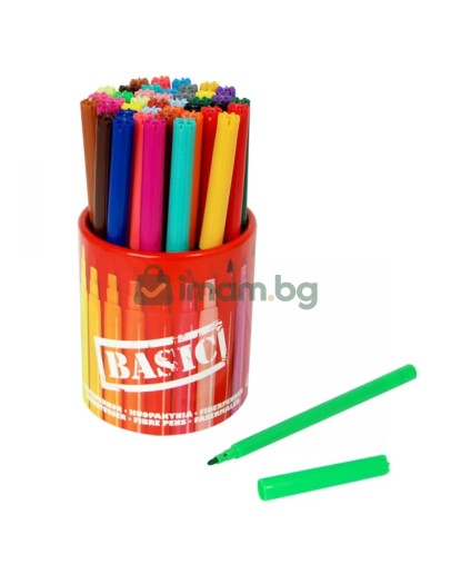 Флумастeри BASIC с моливник - 42 бр.