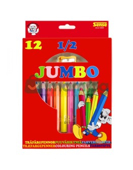 Цветни моливи 1/2 Джъмбо - 12 бр.