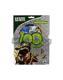 Книжка със 100 стикера, Динозаври