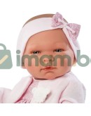 Кукла-бебе, Мария с розова рокличка и плетена жилетка Кукла-бебе, Мария с розова рокличка и плетена жилетка