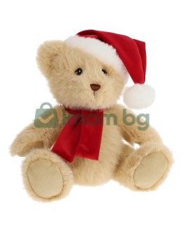 Keeleco Christmas, Плюшено коледно мече с шапка и шал, 20 см