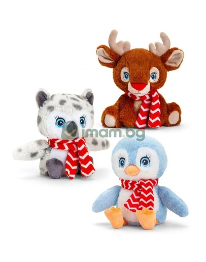 Keeleco Adoptable World, Коледни животни със шалче,  16 см (3)