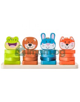Дървена игра за нанизване и подреждане, Горски животни