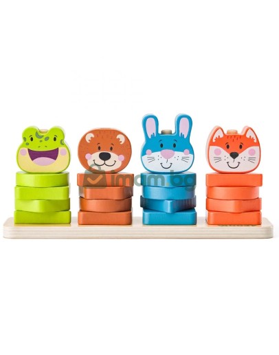 Дървена игра за нанизване и подреждане, Горски животни