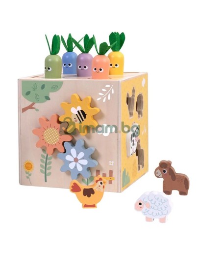 Дървено дидaктическо кубче, Ферма