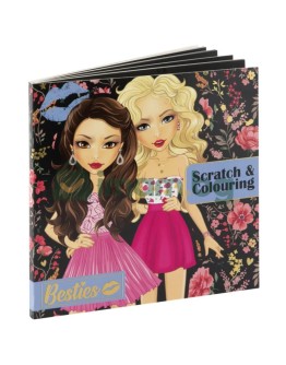 Скреч изкуство и книжка за оцветяване, 20x20 см, 12 стр