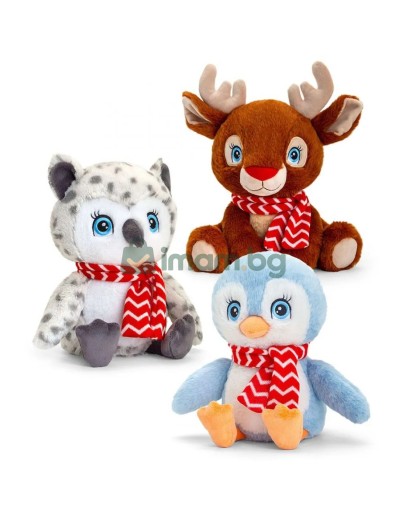 Keeleco Adoptable World, Коледни животни със шалче,  25 см (3)