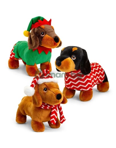Keeleco, Куче дакел с коледен костюм, 25 см (3)