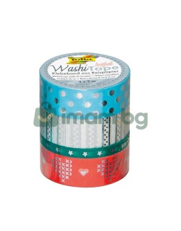Комплект лепенки за декорации, WASHI TAPE, Класика, 3 бр.