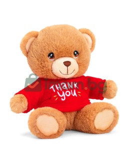 Keeleco, Мече с червена тениска, Thank you, 15 см