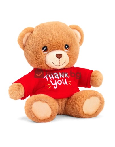 Keeleco, Мече с червена тениска, Thank you, 15 см