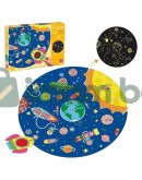 Кръгъл светещ пъзел, 25 XXL части, Космос Кръгъл светещ пъзел, 25 XXL части, Космос