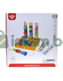 Дървена игра за нанизване с цветове и форми