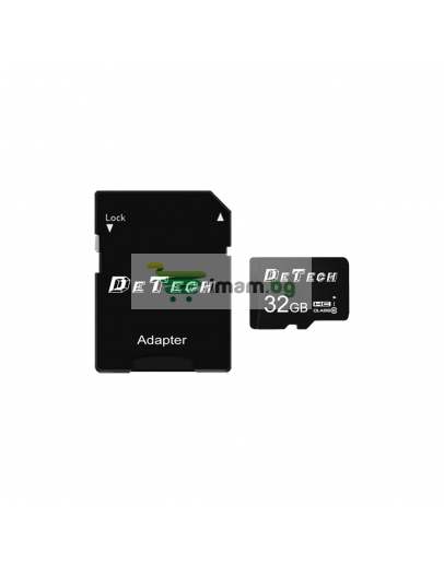 Карта памет DeTech Micro SDHC-I 32GB Class 10 Адаптер