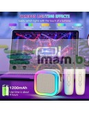 Мини караоке Bluethooth RGB тонколона с 2 микрофона