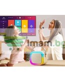 Мини караоке Bluethooth RGB тонколона с 2 микрофона