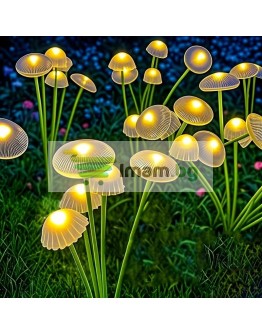 Соларни LED градински лампи Светещи гъби медузи 2бр