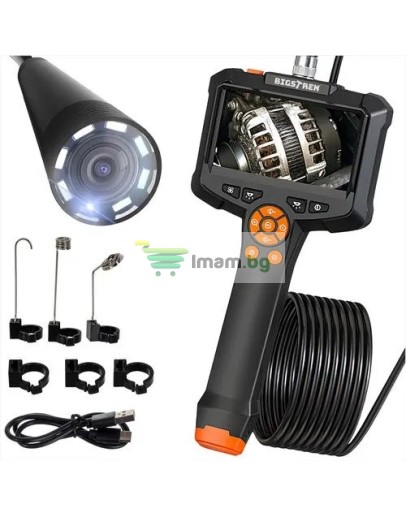 Безжичен ендоскоп с 5 м кабел, Full HD, IP67 и 8 LED инспекционна камера за диагностика