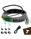 Безжичен ендоскоп с 5 м кабел, Full HD, IP67 и 8 LED инспекционна камера за диагностика