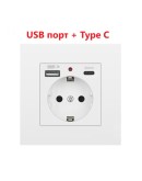 Електрически контакт 16A с USB и Type-C 250V 3500W