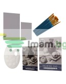 Художествен комплект за рисуване 130 части Maaleo с дървен куфар Художествен комплект за рисуване 130 части Maaleo с дървен куфар