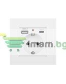 Електрически контакт 16A с USB и Type-C 250V 3500W