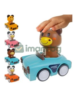 Сензорна играчка Количка с животни 4в1 за деца