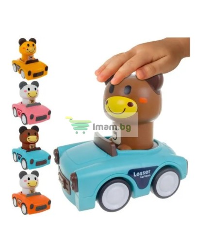 Сензорна играчка Количка с животни 4в1 за деца