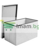 Сгъваема табуретка с място за съхранение 54 л сива